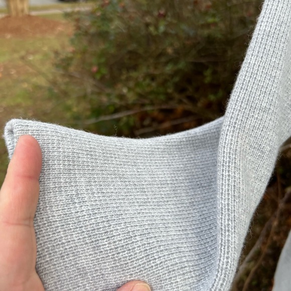 NWT Talbots Beautiful Thick Gray Open Front Wool Blend Cardigan Pockets - Picture 5 of 8